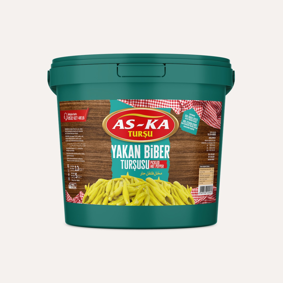 As-Ka Yakan Biber Turşusu 13 KG