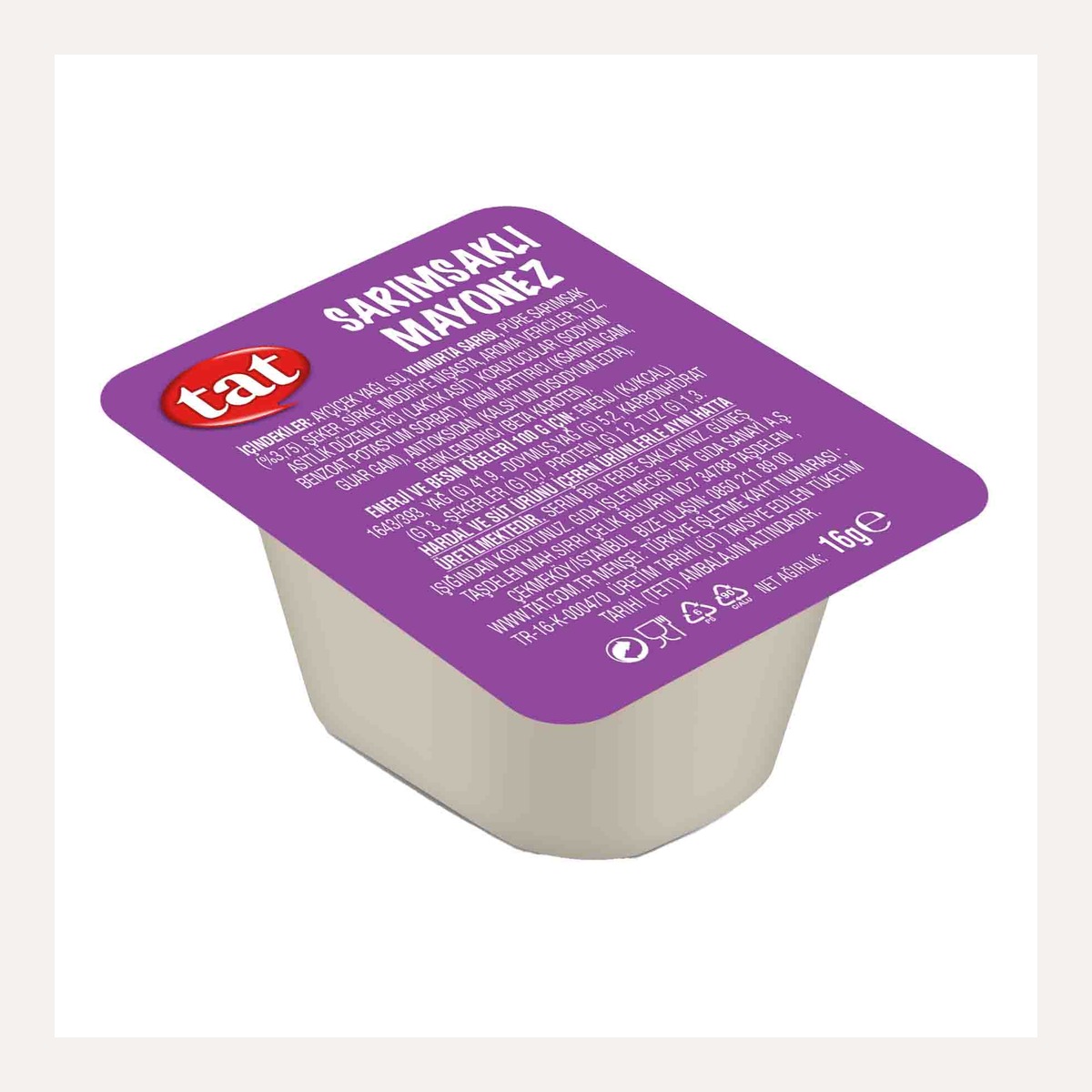 Tat Sarımsaklı Mayonez 16 GR (Kuvet)