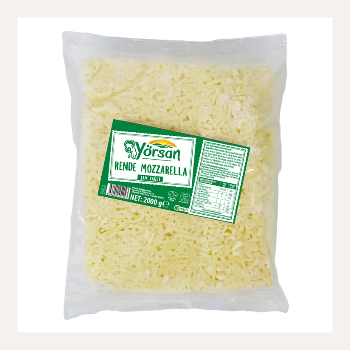 Yörsan Rende Mozzarella 2000 GR