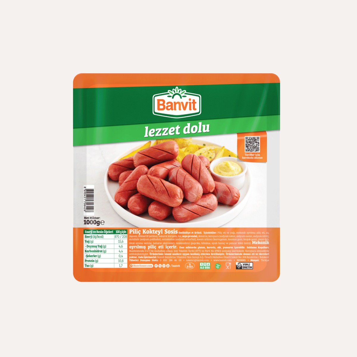 Banvit Piliç Kokteyl Sosis 1000 GR