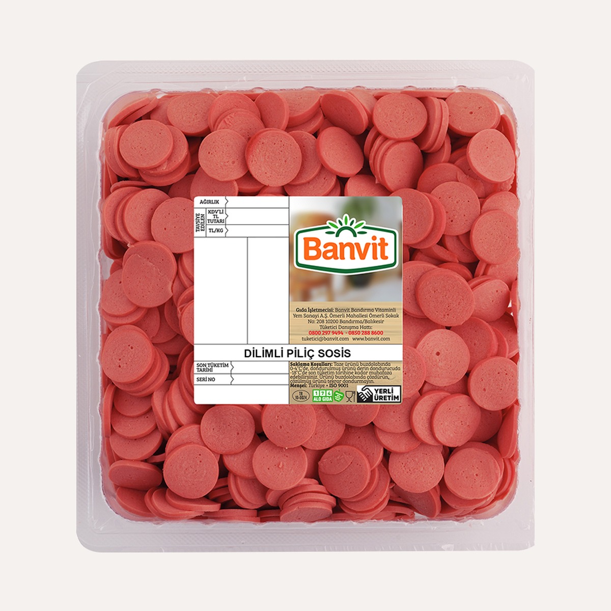 Banvit Dilimli Piliç Sosis 900 GR