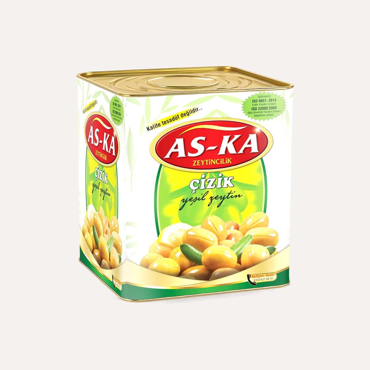 As-Ka Çizik Yeşil Zeytin 10 KG